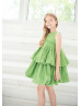 Lovely Green Taffeta Bubble Flower Girl Dress Lovely Green Taffeta Bubble Flower Girl Dress